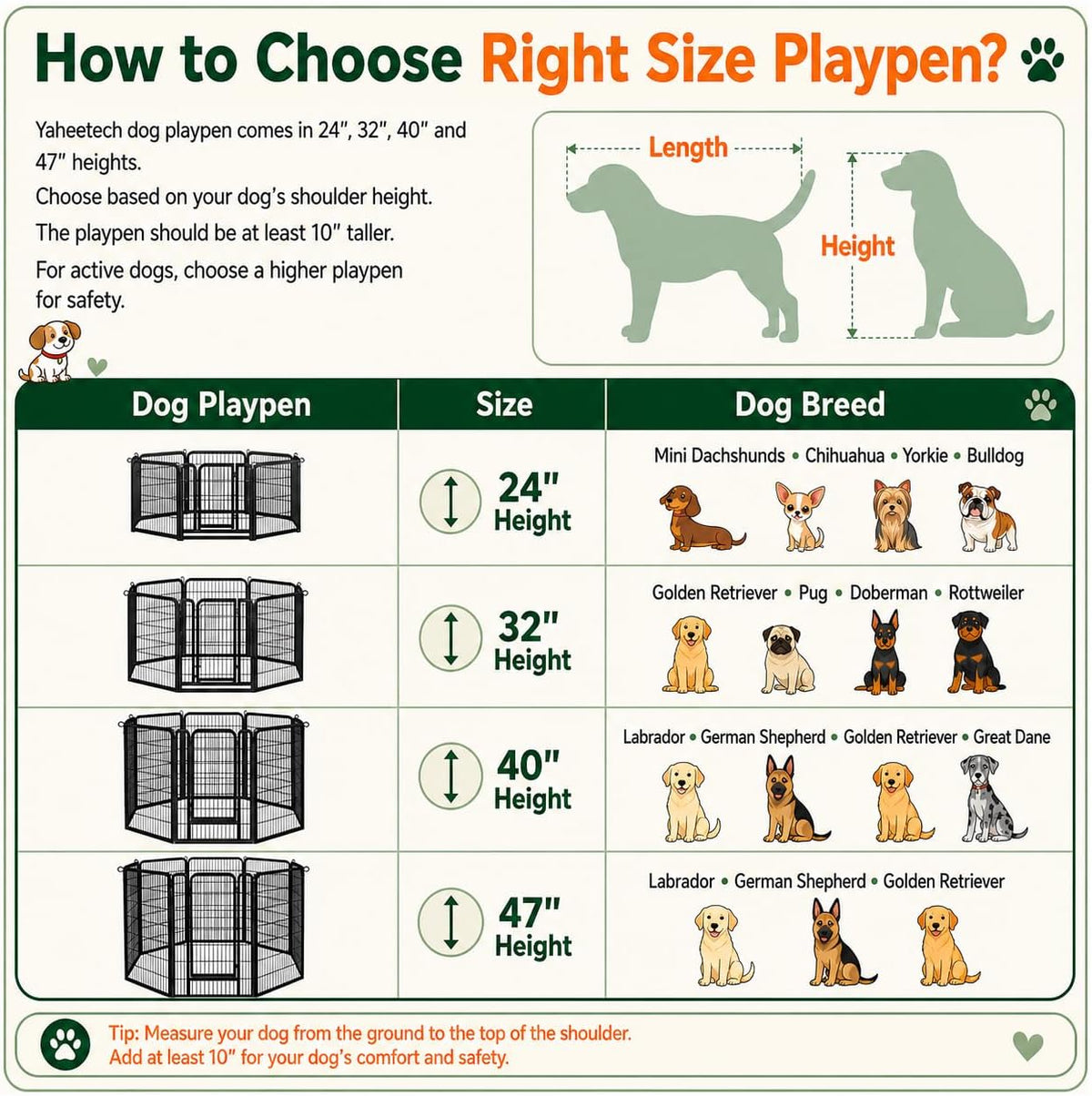 24-Inch 16-Panel Dog Playpen - Indoor and Outdoor Pet Fence for RV and Camping