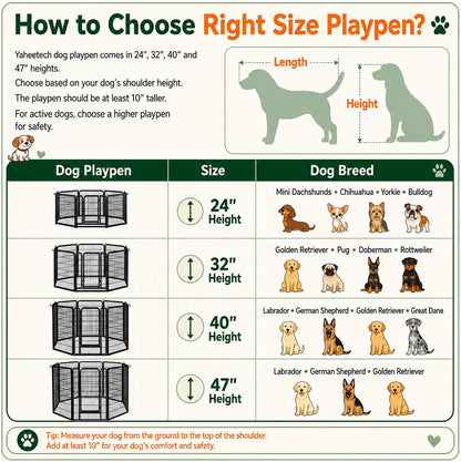 24-Inch 16-Panel Dog Playpen - Indoor and Outdoor Pet Fence for RV and Camping