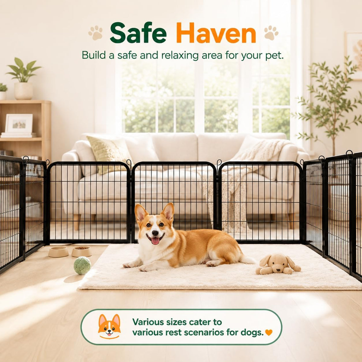 24-Inch 16-Panel Dog Playpen - Indoor and Outdoor Pet Fence for RV and Camping