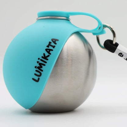 Lumikata 2-in-1 Portable Dog Water Bottle - 10 oz Stainless Steel with Silicone Foldable Bowl, Leak-Proof Design for Small Dogs and Pet Feeding Needs