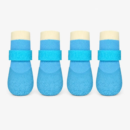 Set of 4 Waterproof Dog Boots - Silicone Non-Slip, Wear-Resistant Pet Footwear for Outdoor Activities, Versatile Paw-Protecting Booties