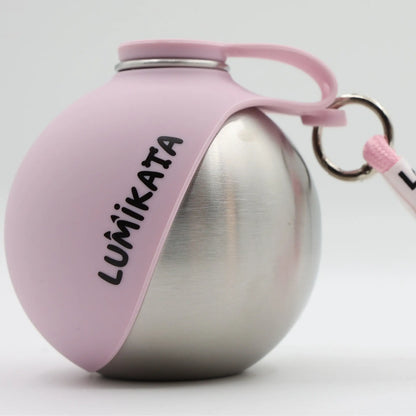 Lumikata 2-in-1 Portable Dog Water Bottle - 10 oz Stainless Steel with Silicone Foldable Bowl, Leak-Proof Design for Small Dogs and Pet Feeding Needs