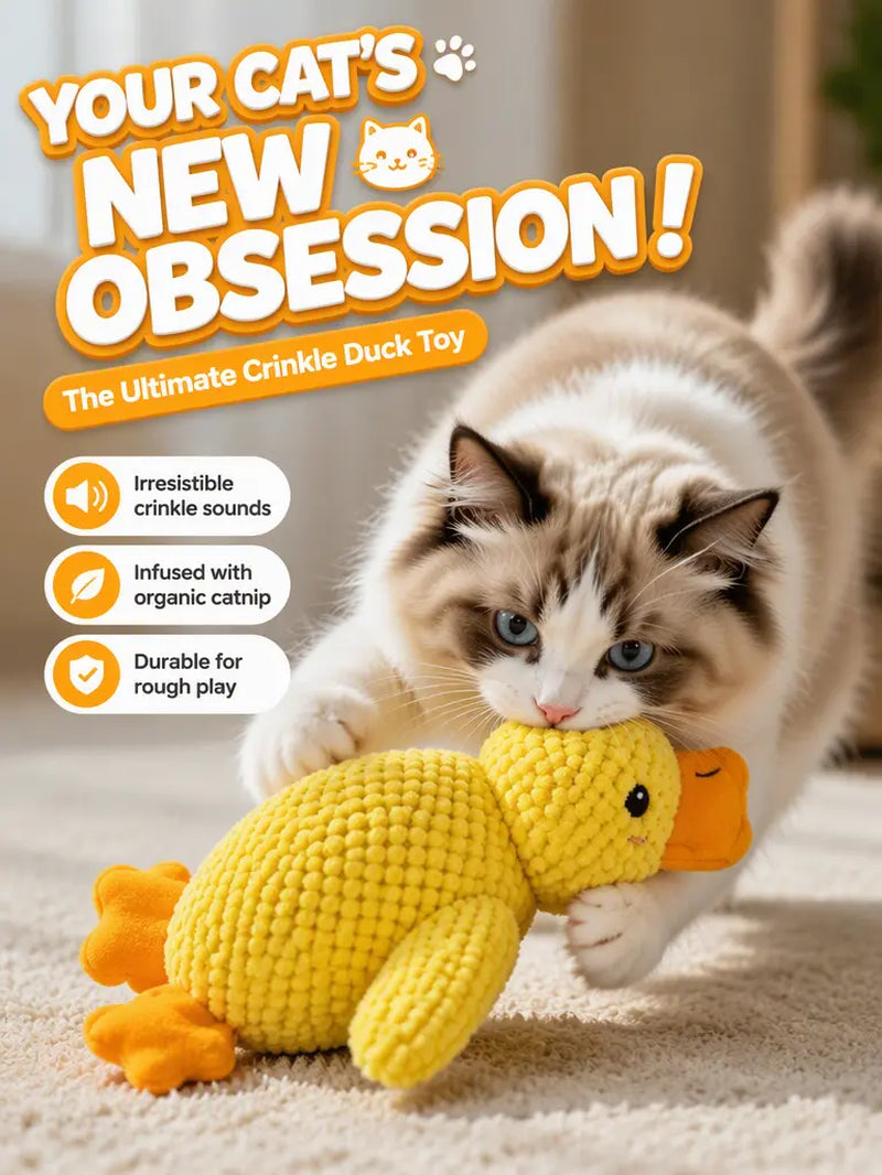 UQIOZ Interactive Catnip Plush Toy - Durable Chew-Resistant Wand for Engaging Play, Crinkle Sound Teething Aid, Ideal for Cat Enthusiasts