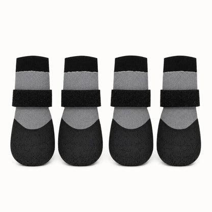 Set of 4 Waterproof Dog Boots - Silicone Non-Slip, Wear-Resistant Pet Footwear for Outdoor Activities, Versatile Paw-Protecting Booties