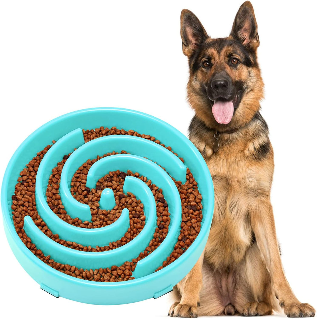 Slow Feeder Dog Bowl for Large and Medium Breeds - Anti-Gulping Design to Prevent Bloat and Choking