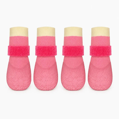 Set of 4 Waterproof Dog Boots - Silicone Non-Slip, Wear-Resistant Pet Footwear for Outdoor Activities, Versatile Paw-Protecting Booties