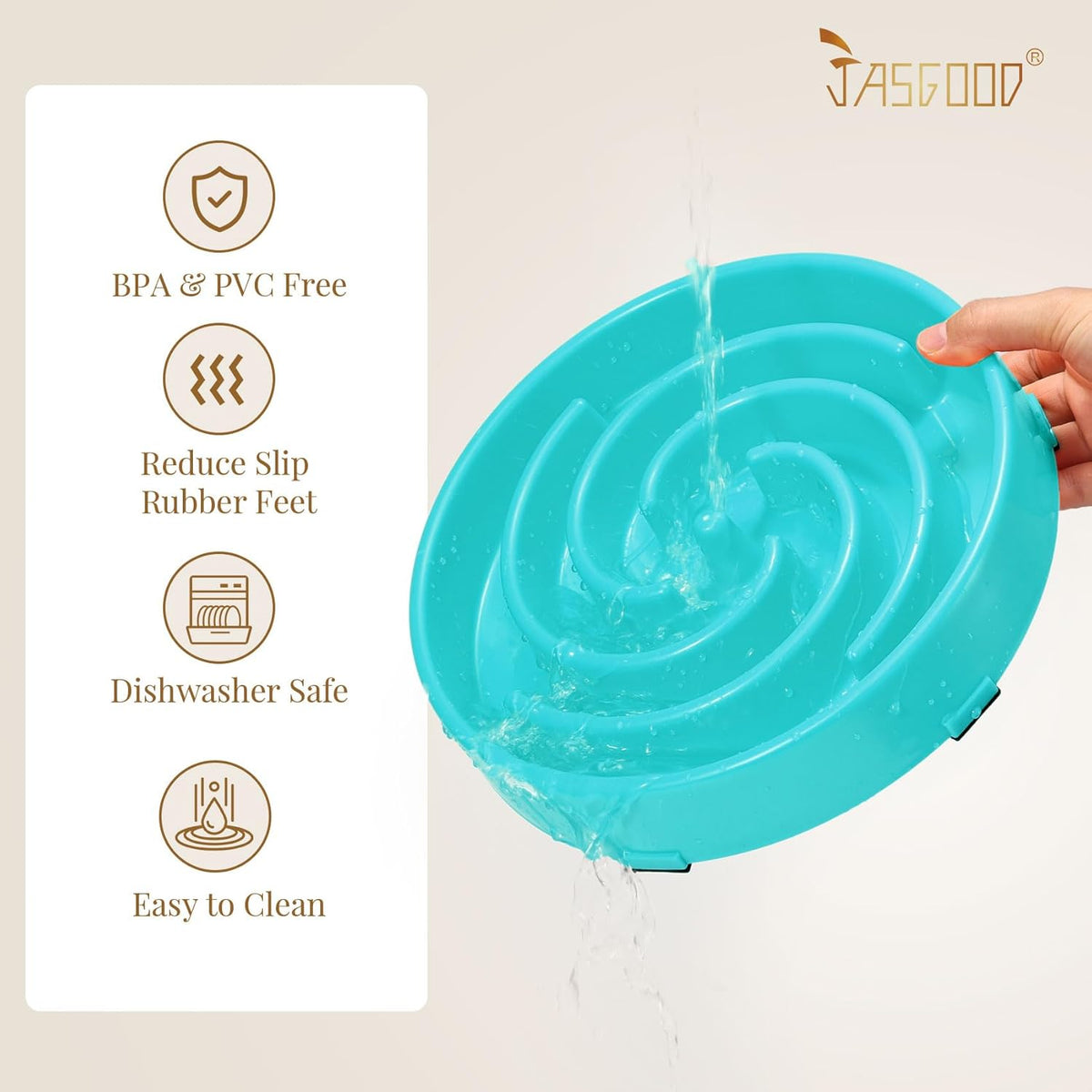 Slow Feeder Dog Bowl for Large and Medium Breeds - Anti-Gulping Design to Prevent Bloat and Choking