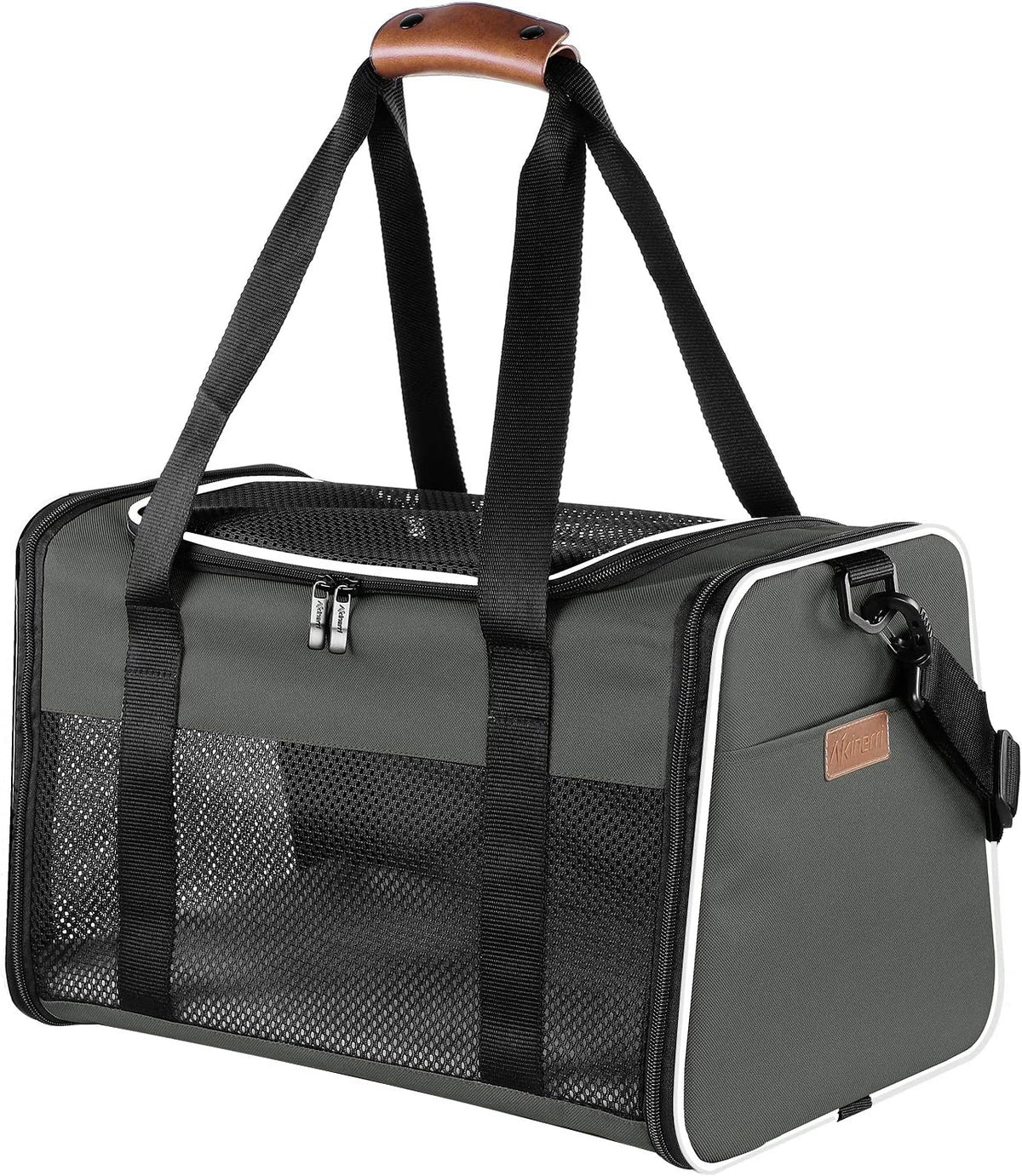 Portable Soft-Sided Cat and Dog Carrier, Airline Approved for Pets Up to 22 lbs, Foldable Design