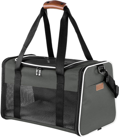 Portable Soft-Sided Cat and Dog Carrier, Airline Approved for Pets Up to 22 lbs, Foldable Design