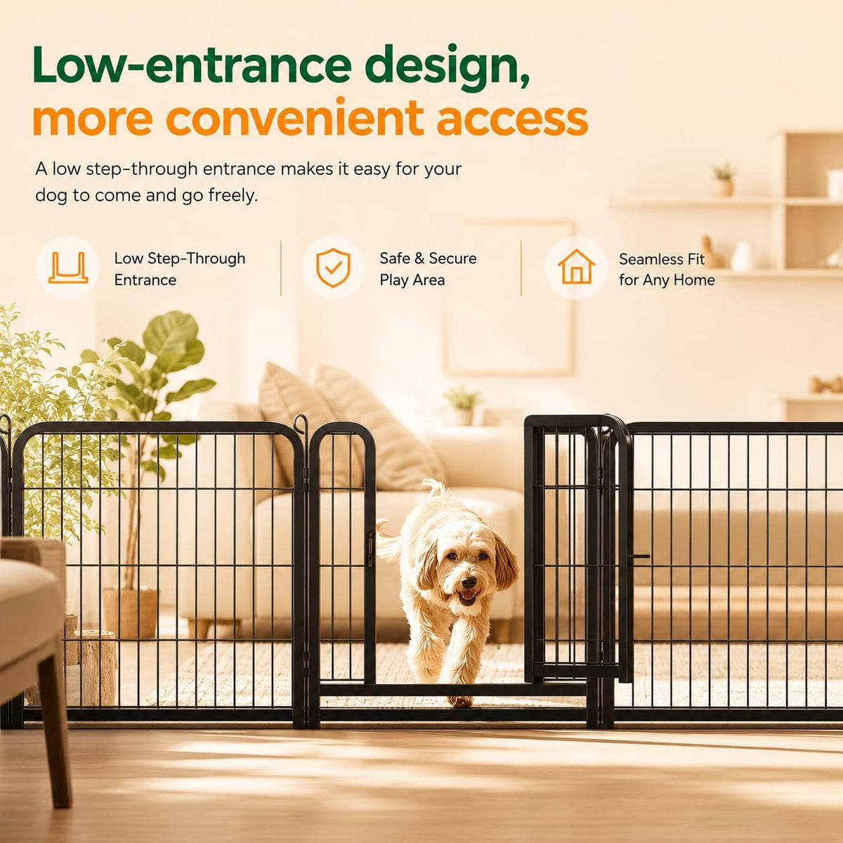 24-Inch 16-Panel Dog Playpen - Indoor and Outdoor Pet Fence for RV and Camping