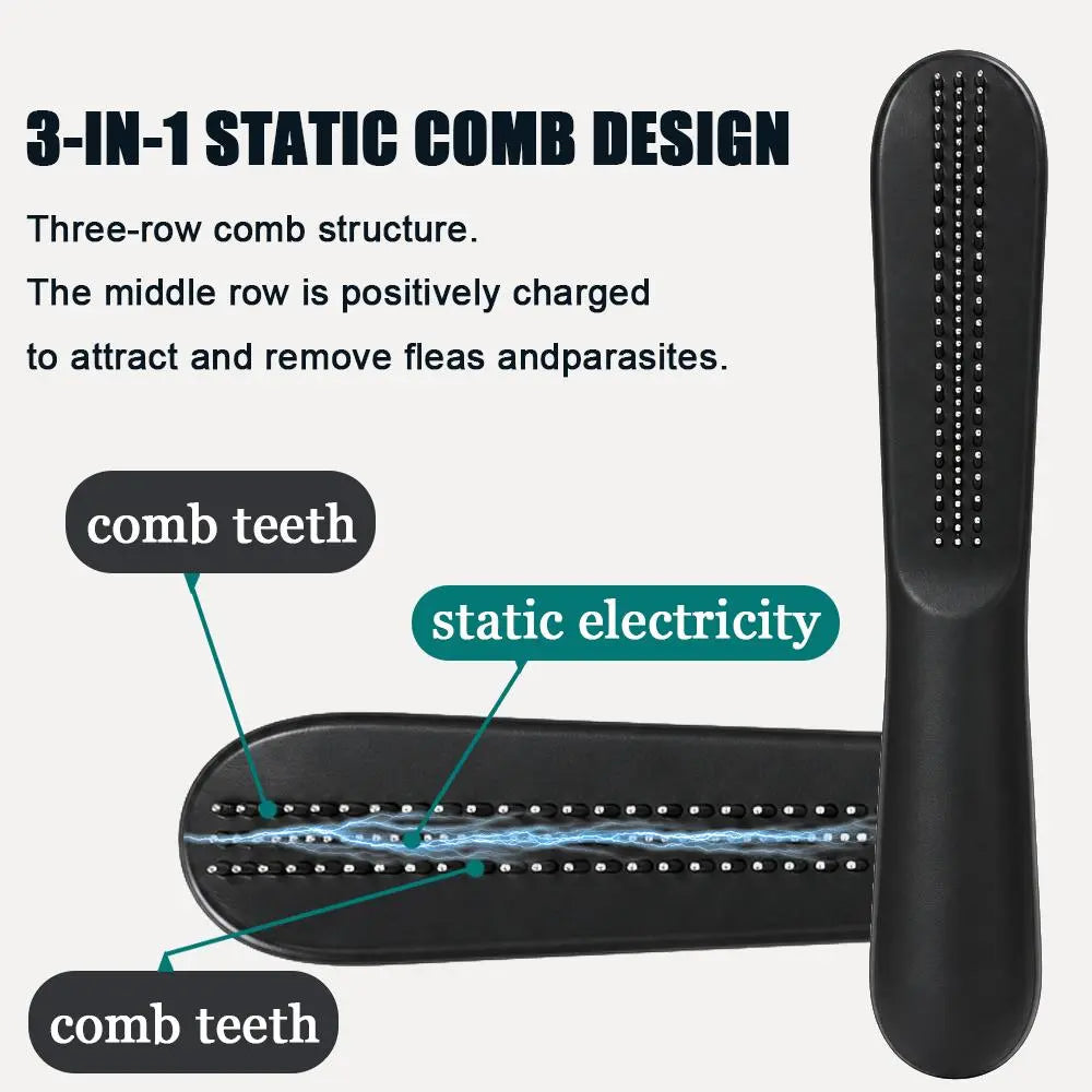 Stainless Steel Flea Comb for Dogs and Cats - Efficient Grooming Tool for Fur Detangling, Travel-Sized for Puppies and Kittens, Suitable for Long and Short Hair Removal