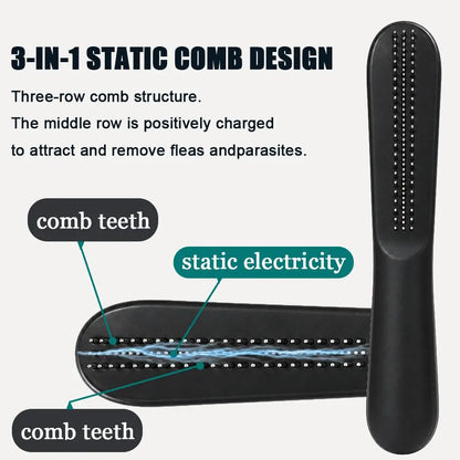 Stainless Steel Flea Comb for Dogs and Cats - Efficient Grooming Tool for Fur Detangling, Travel-Sized for Puppies and Kittens, Suitable for Long and Short Hair Removal