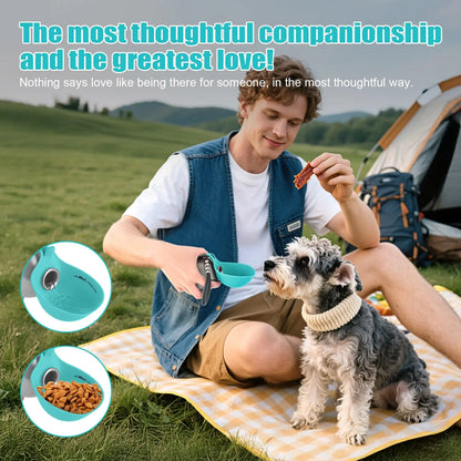 Lumikata 2-in-1 Portable Dog Water Bottle - 10 oz Stainless Steel with Silicone Foldable Bowl, Leak-Proof Design for Small Dogs and Pet Feeding Needs