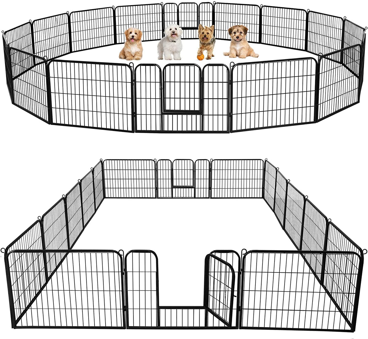 24-Inch 16-Panel Dog Playpen - Indoor and Outdoor Pet Fence for RV and Camping