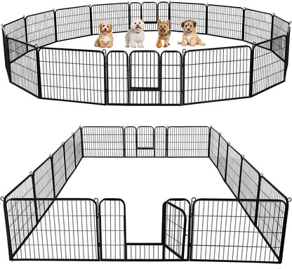 24-Inch 16-Panel Dog Playpen - Indoor and Outdoor Pet Fence for RV and Camping
