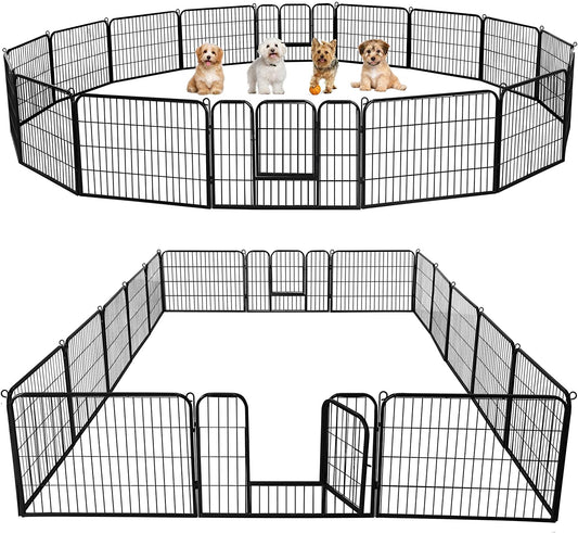 24-Inch 16-Panel Dog Playpen - Indoor and Outdoor Pet Fence for RV and Camping