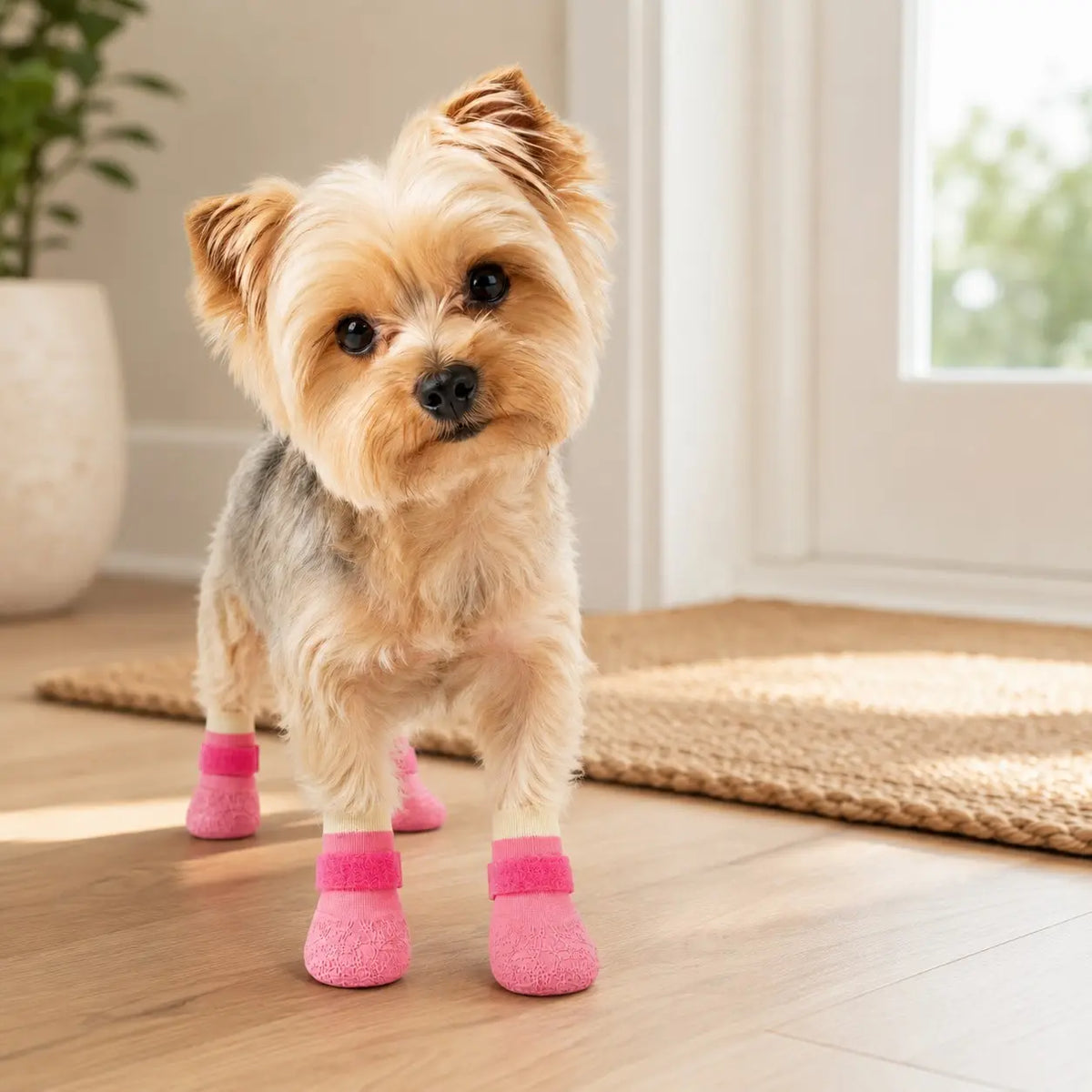 Set of 4 Waterproof Dog Boots - Silicone Non-Slip, Wear-Resistant Pet Footwear for Outdoor Activities, Versatile Paw-Protecting Booties